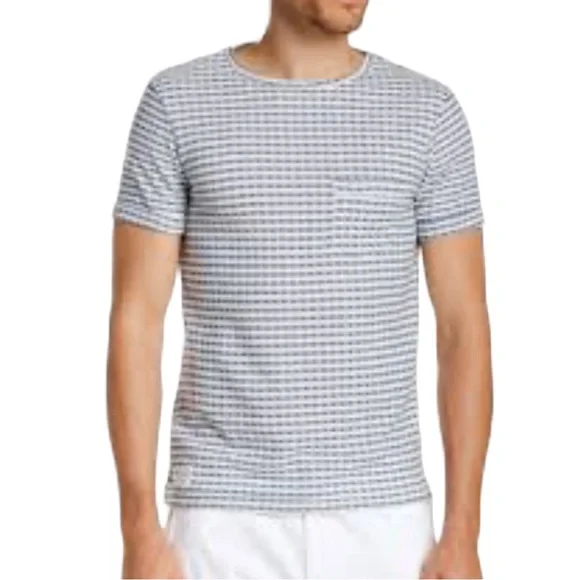 Native Youth Blue/White Gingham Unisex T Shirt M - Picture 1 of 9